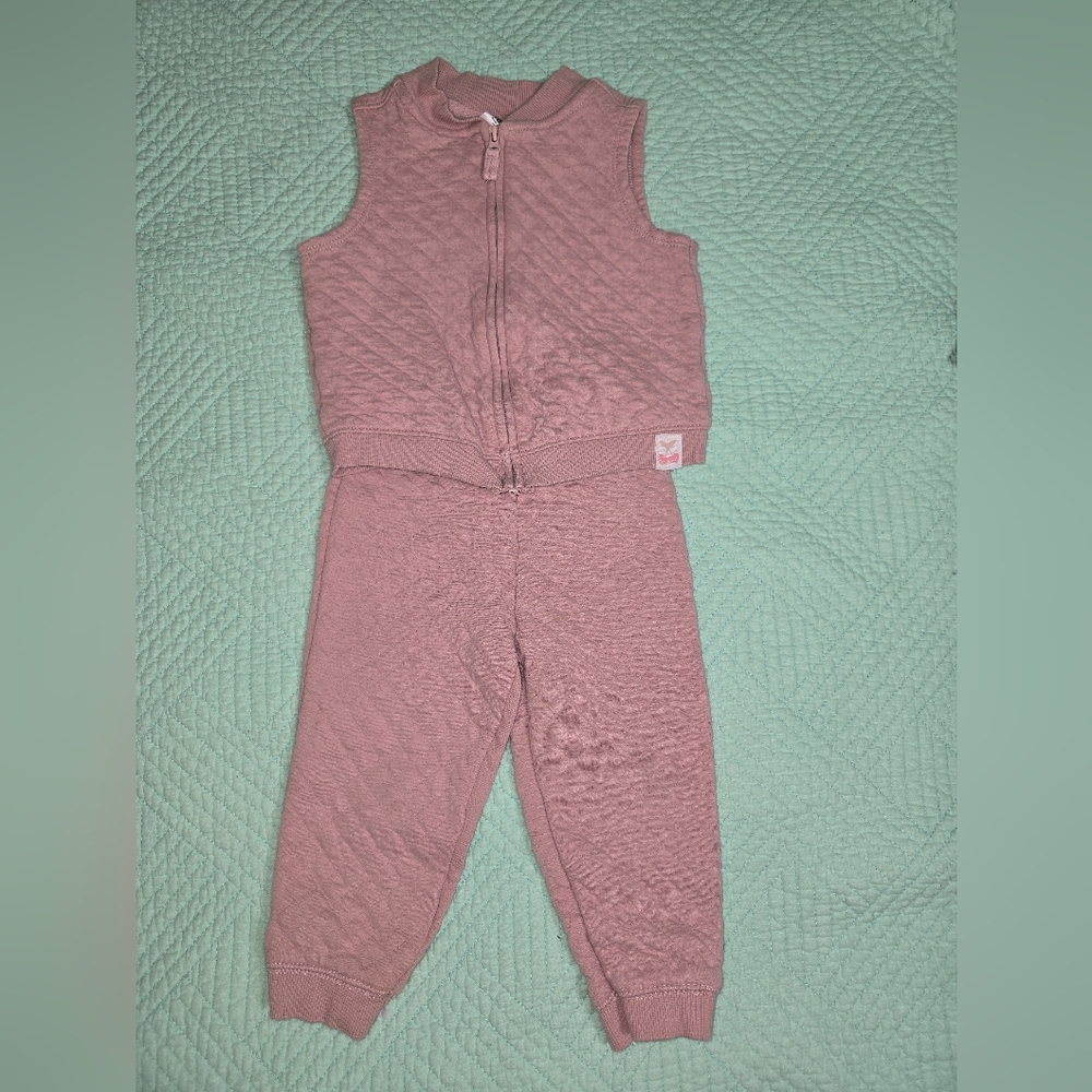 Carter's Soft Pink Quilted Baby Outfit